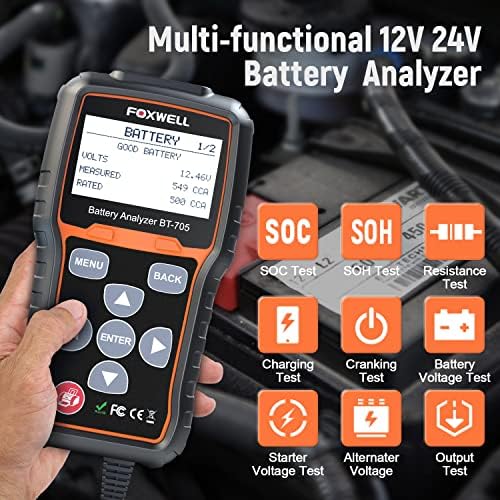 Foxwell NT301 Plus +BT705 OBD2 Scanner Battery Tester Código do leitor Scan Ferramenta de bateria Testador