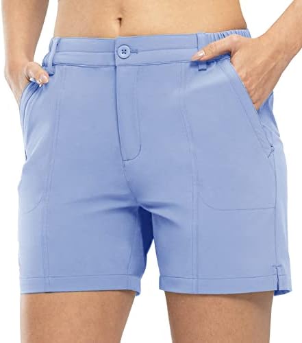 Tbmpoy feminino 5 '' shorts de caminhada de golfe rápido com 5 bolsos estirados atléticos casuais viagens de verão resistentes à água