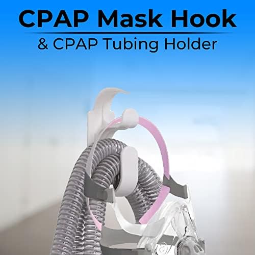 Cabide de mangueira Bistras CPAP com recurso anti-deslizamento, gancho de máscara CPAP e suporte de tubulação CPAP combinado em um. Evita o emaranhado da mangueira CPAP e permite que você durma melhor