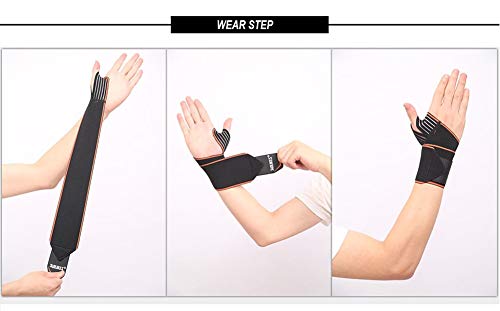 Runworld Wrist Proks, suporte de pulso com suporte de polegar, tiras de compressão de pulso para exercícios, ginástica, levantamento de peso, homens, mulheres, ajustados para as mãos esquerda e direita