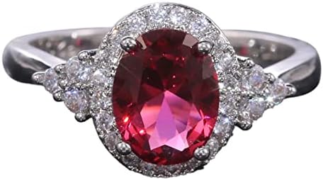 Temperament Red Gemstone Anel Gemito Microset Zircon Pacote de anéis de anel feminino