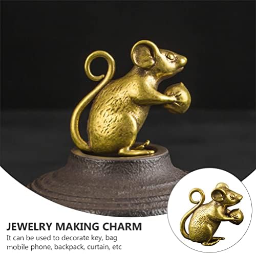 Toddmomy 2pcs Brass Mouse Charms Brass Mouse Figura
