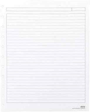 Grampos? Arc Notebook Papature, tamanho de carta, renúncia estreita, branca, 8 1/2 x 11, 50 folhas