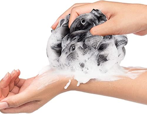 Esponja de bucha do chuveiro - esfoliante lavador de corpo, esponjas de banho -pouf - conjunto