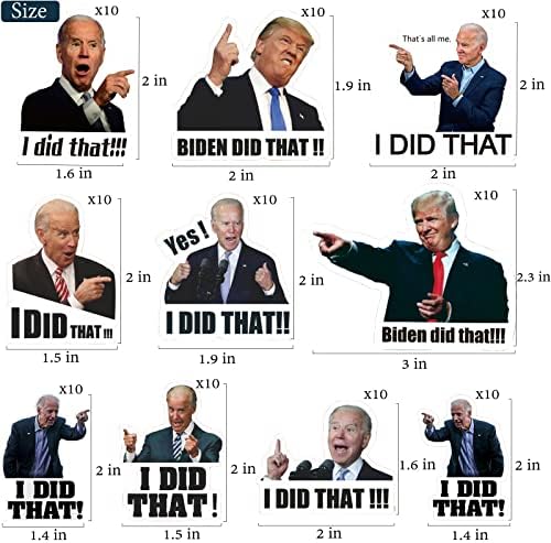 100 PCs engraçados, eu fiz os adesivos Joe Biden para bomba de gás - adesivo personalizado de Trump Small - eu fiz isso, adesivo