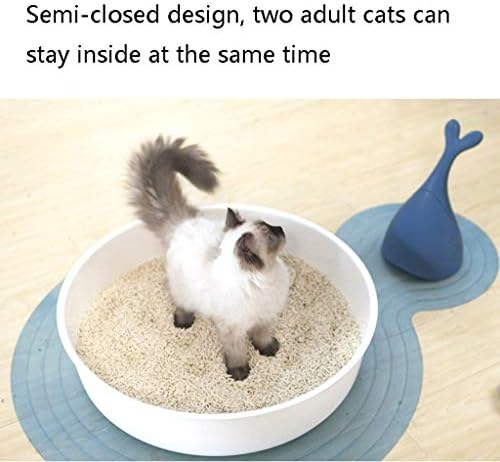 Caixa de areia de gato Caixa de areia de baleia grande totalmente fechada, suprimentos criativos de gato de gato de gato de gato de grande capacidade, fácil de limpar e durável panela de areia de gato