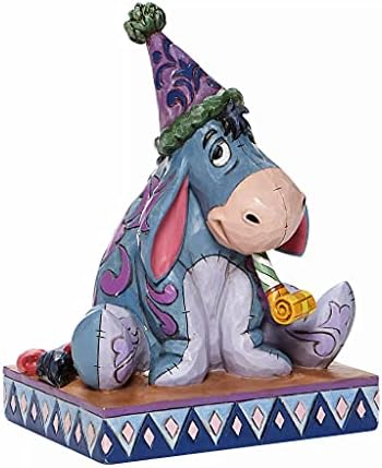 Enesco Disney Traditions de Jim Shore Winnie The Pooh Eeyore com chapéu de aniversário e estatueta de