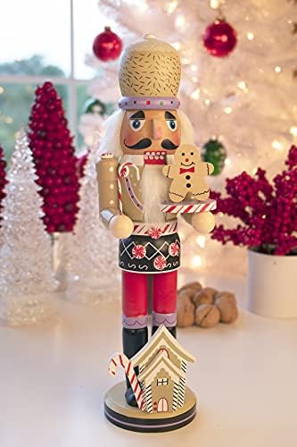 Criações inteligentes padeiro de gengibre roxo de 12 polegadas de madeira tradicional de madeira, decoração festiva de Natal para prateleiras e mesas