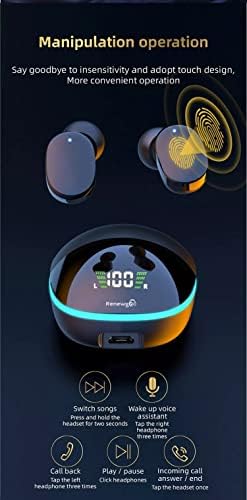 Renewgoo Stealth fone de ouvido TWS Wireless Bluetooth Gaming In-ear Earbuds Mic.