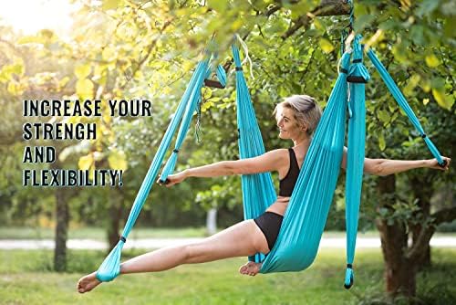 Conjunto de giro de ioga aérea - Yoga Hammock Swing aéreo - Kit de mosca de inversão de estilinagem aérea
