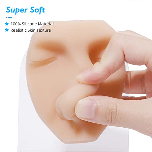Faruijie Soft Silicone Face Model - 1: 1 Modelo de simulação reutilizável Profissional Pratique sutura,