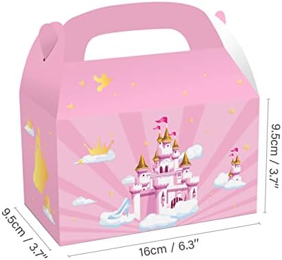 12pcs Princess Trating Boxes Pink Princess Castle Caixas de presente Little Princess Goodie Boxes