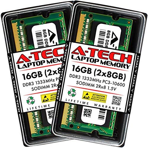 A-Tech Kit Memory RAM de 16 GB para Lenovo ThinkPad T460-DDR3 1333MHz PC3-10600 NON ECC SO-DIMM 2RX8