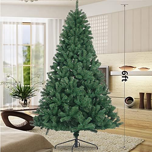 Árvore de Natal artificial de 6 pés, pinheiro de Natal com sólido suporte de metal para casa, escritório, festa, férias, natal, decoração de ano novo