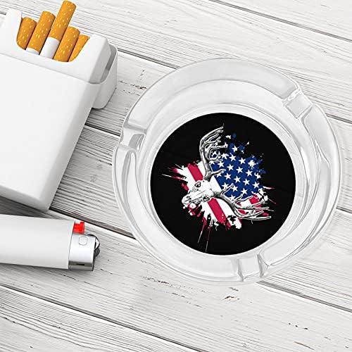 Deer Hunting USA American Flag Cigarettes Fumadores de vidro Ashtrays Bandeja de cinzas para