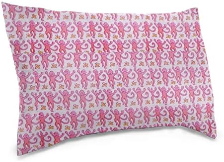 Macacos de coelho rosa Rectagem de travesseiro retangular da capa da capa da casa Caso de travesseiro lombar
