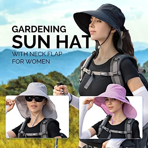 Chapéus de sol para mulheres Caminhadas de pesca chapéu largo com chapéu de aba grande do pescoço chapéus de