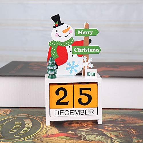 Calendário do Advento de Natal com Blocos de Madeira Número, Calendário de Advento da Contagem regressiva de Natal, contagem regressiva para o Natal, contagem regressiva para decorações Decoração de mesa de árvore de Natal de madeira para decoração para o escritório em casa
