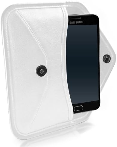 Caixa de ondas de caixa compatível com o OnePlus 6 - Bolsa de mensageiro de couro de elite, design de envelope de capa de couro sintético para o OnePlus 6 - Ivory White