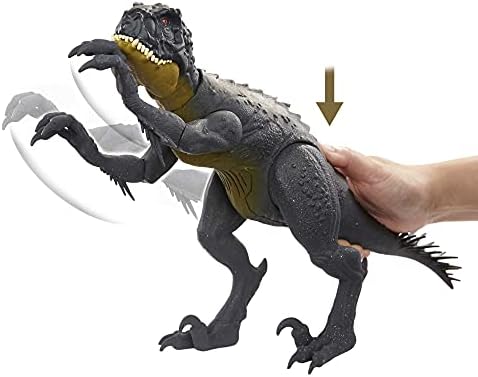 Jurassic World Toys Camp Cretáceo Slash ‘N Battle Scorpios Rex Dinosaur Action Ação Figura Toy, rugido, barra e