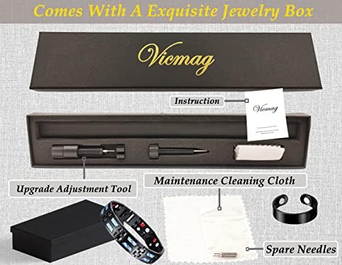Bracelets magnéticos de Vicmag para homens Titanium Steel Magnet Bracelet Jewelry Presente com ferramenta