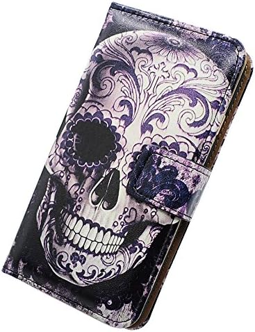 Caixa BCOV Galaxy S20 Fe 5G, capa de couro de caveira floral legal capa de carteira com suporte