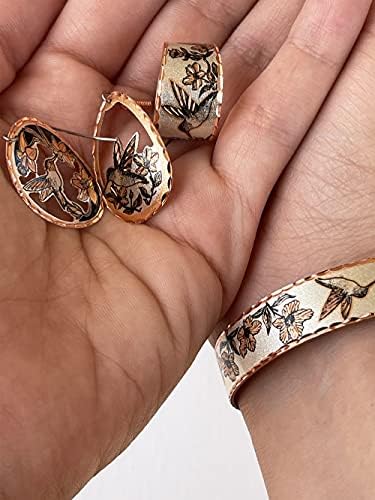 Pulseira de manguito de beija -flor, pulseira de beija -flor de cobre, presentes de jóias de