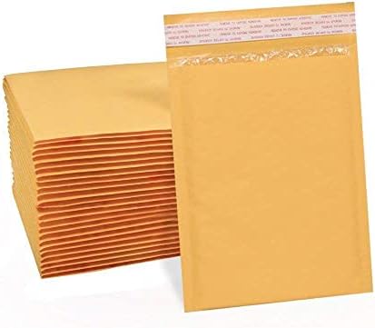 MMBM Kraft Bubble Mailer, 14,25x20 polegadas, 2100 pacote, mala direta de envelopes de remessa, amarelo -ouro, self self e tira de sólida