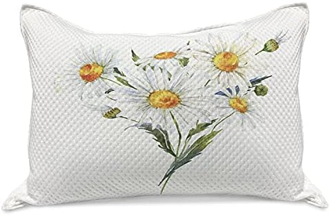 Capa de travesseira de malha de malha de botânica lunarable, clássica beleza de bouquet de buquê de bouquet manualmente