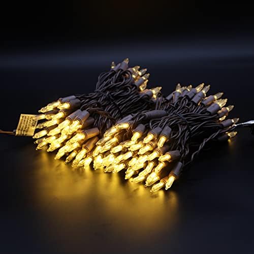 150 LED LED MINI LUZES DE FORMA DE NATAL BRANCOS, FIE BROND AS 50 FT, UL Certificado conectável, Luzes de árvore de Natal ao ar livre ou interno