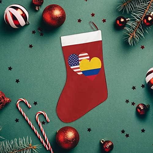 Colômbia American Heart Bandle Christmas Skating Short Plush Natal meias penduradas ornamentos para a decoração
