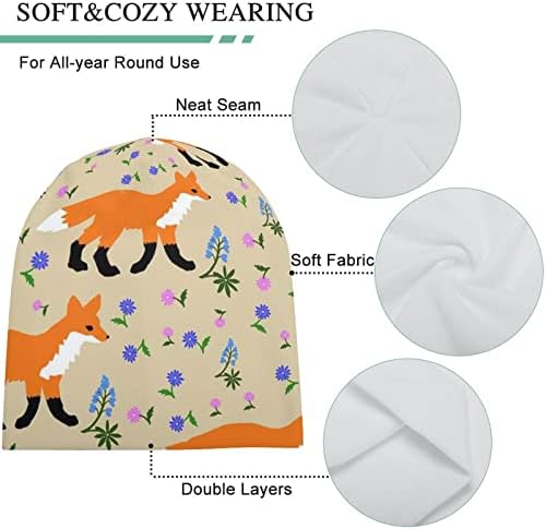 Baikutouan Fox e chapéus de gorro estampestimoso para homens, mulheres com projeta tampa de crânio
