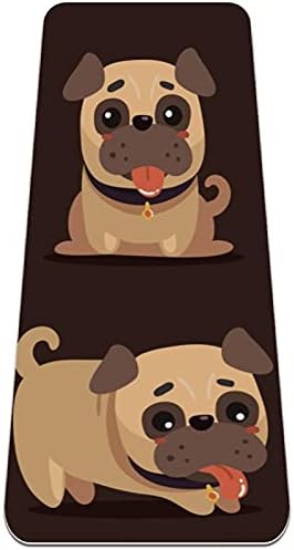 Siebzeh feliz adorável pugs marrom cães cachorrinhos premium grossa de ioga mato ecológico saúde e fitness non