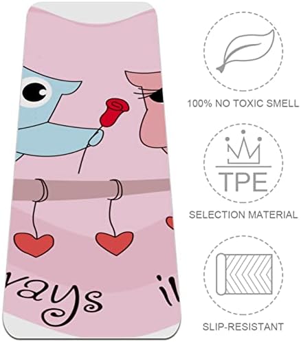 Mat de ioga extra grosso de 6 mm, Valentine Heart Owl Print Eco-Friendly TPE Exercício tape