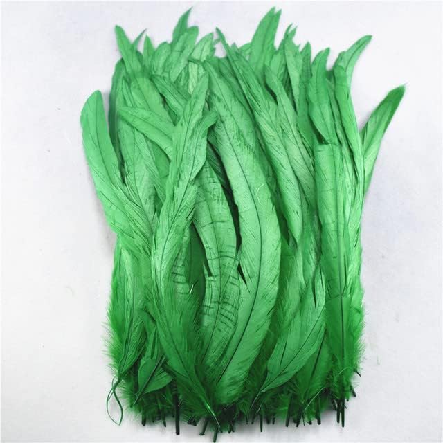 ZAMIHALAA-Black 100pcs/lote 25-30cm 10-12 penas de cauda natural de cauda natural de penas coloridas para decoração de artesanato DIY Plumes