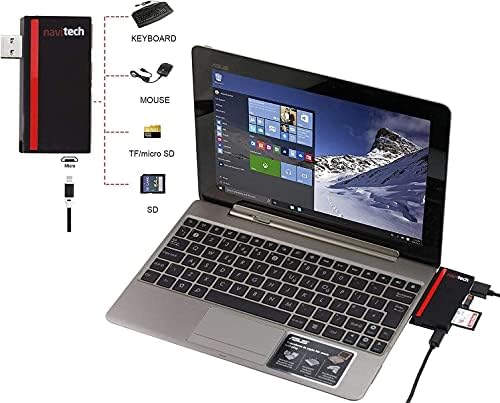 Navitech 2 em 1 laptop/tablet USB 3.0/2.0 Adaptador de cubo/micro USB Entrada com SD/Micro SD Reader compatível com Dynabook Tecra A30 13.3