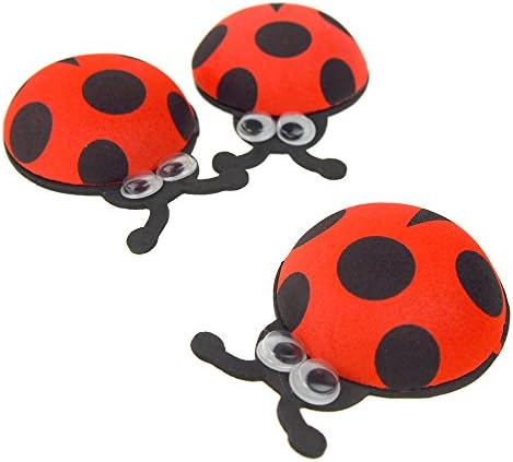 Ladybug de espuma Homeford Favors com olhos arregalados, vermelho, 2-3/4 polegadas, 10 contagem