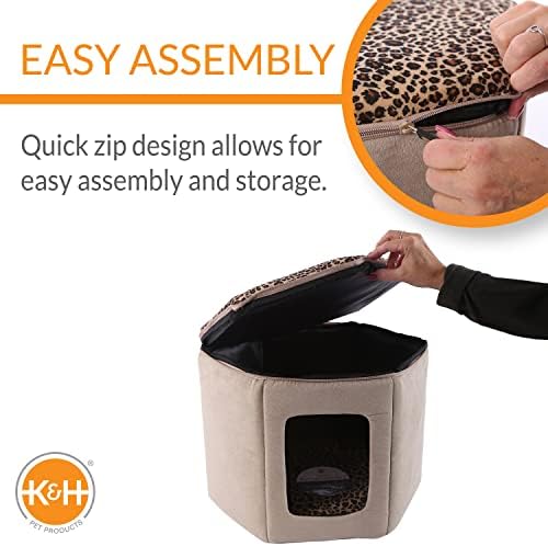 K&H PET Products Thermo -Kitty SleepHouse CAVE - BANCO/LEOPARD