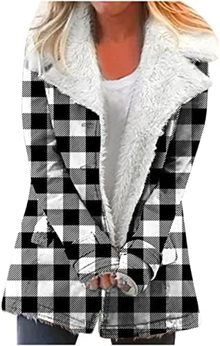 SGASY WOMENS Fashion Bonge Button Fleece Casal com capuz Winter Warm Jacket Plus Size Open Front Front Ano Novo ANORAK
