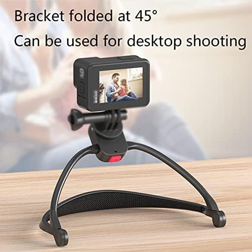 Pescoço magnético Selfie Ação Câmera Câmera de ombro de peito Vídeo Colar de vlog Colar de colar de cordão Montagem do corpo da cinta para acessórios de vídeo em vídeo, tamanho único, preto