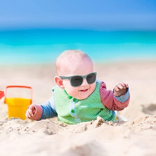 Óculos de sol Olreco bebê polarizados óculos de sol flexíveis de criança com óculos de sol infantis de cinta menino