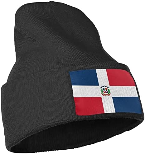 Mocsona Dominican Republic Flag.png Knit Beanie Chapéus de inverno para homens e mulheres Manguar