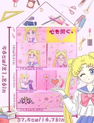 ROFFATIDE Anime Sailor Moon Door Parede Saco de armazenamento pendurado 21 '' x 14,7 '