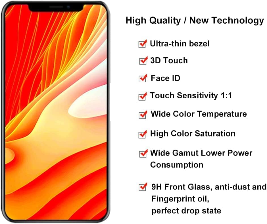 Para iPhone 11 Pro MAX Screen Substituição de 6,5 polegadas LCD Display 3D Touch Digitalizer Montagem do kit de reparo completo com ferramentas de reparo, protetor de tela, instruções