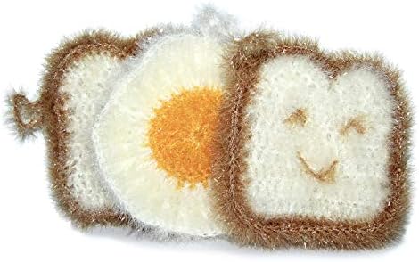 Coreano fofo de fibra poli-poli não arranhão esponja/pano de lavagem de prato/lavador de pratos em forma de sanduíche/flor de ovo