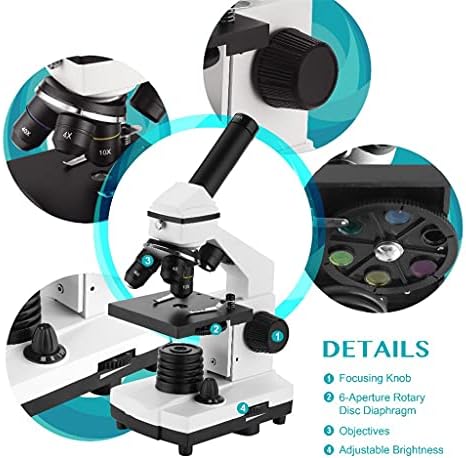 N/A 64X-640X Microscópio biológico profissional Up/Down Microscópio monocular LED para estudantes Educação infantil com slides