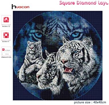 Pintura de diamante Full Square Tiger Farmhouse Home Decoração Mosaic Animal Bordado Handmade Gift-AP1-8170-80x80cm Drill quadrado