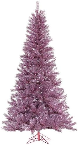 Vickerman 45 Orchid Pink Tinsel Artificial Christmas Tree com 200 luzes rosa