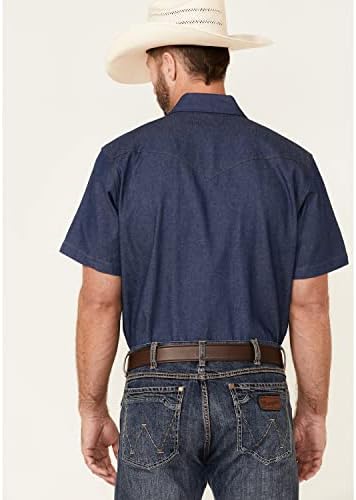 Wrangler Men's Cowboy Cut Western Two Pocket Slave Snap Snap Work Camisa