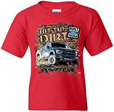 Hit The Dirt Build Ford Tough Youth T-Shirt F-150 Raptor Pickup Caminhão Kids Tee